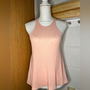 Free People Women's Semi-Sheer Relaxed Fit Sleeveless Pink Tank Top Size XS
